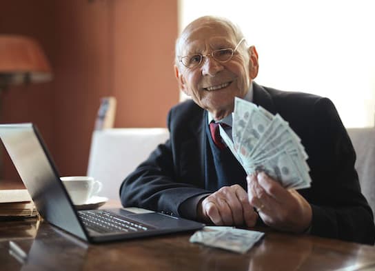 older man with money