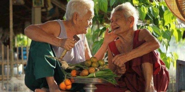 older couple with vegtables